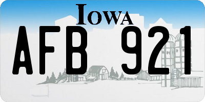 IA license plate AFB921