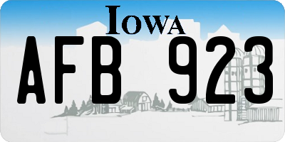 IA license plate AFB923