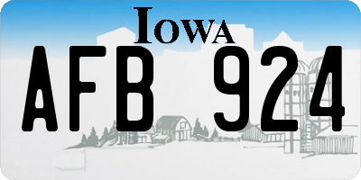 IA license plate AFB924