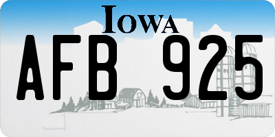 IA license plate AFB925