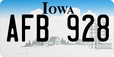 IA license plate AFB928