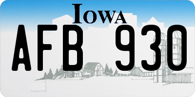 IA license plate AFB930