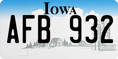 IA license plate AFB932