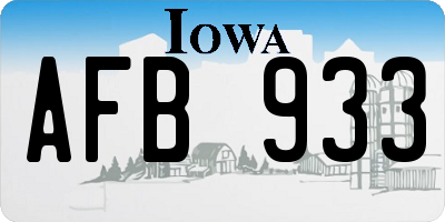 IA license plate AFB933
