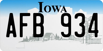 IA license plate AFB934