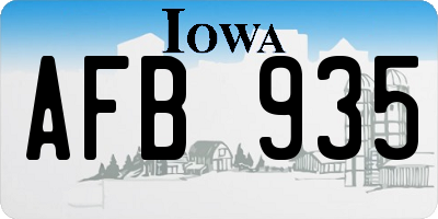 IA license plate AFB935