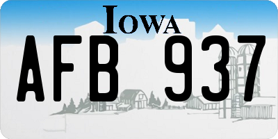 IA license plate AFB937