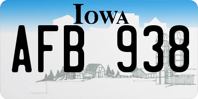 IA license plate AFB938