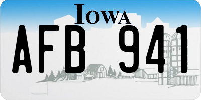 IA license plate AFB941