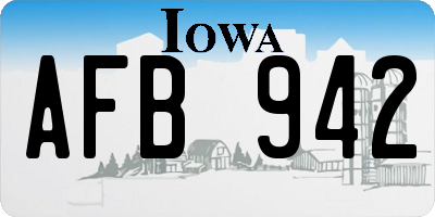 IA license plate AFB942