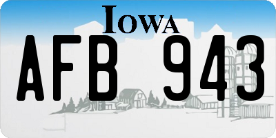 IA license plate AFB943