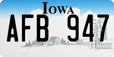 IA license plate AFB947