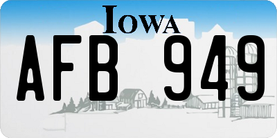 IA license plate AFB949