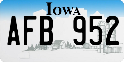 IA license plate AFB952