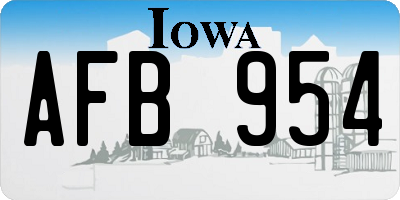 IA license plate AFB954