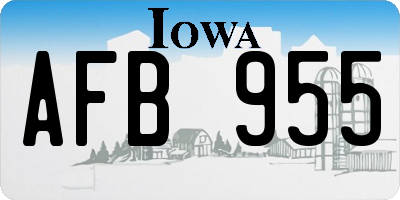 IA license plate AFB955