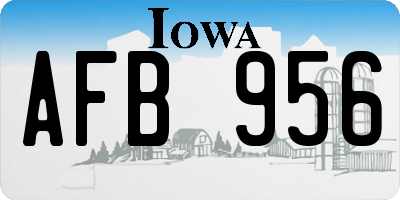 IA license plate AFB956