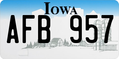 IA license plate AFB957