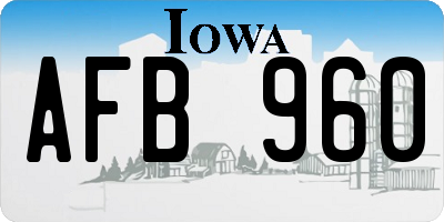 IA license plate AFB960
