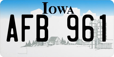 IA license plate AFB961