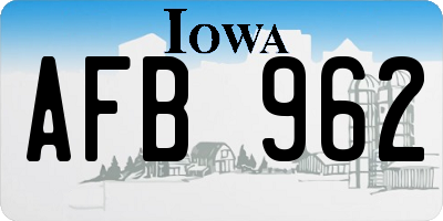 IA license plate AFB962