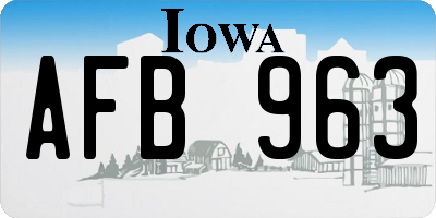 IA license plate AFB963