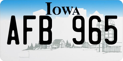 IA license plate AFB965