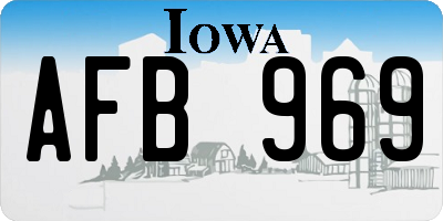 IA license plate AFB969