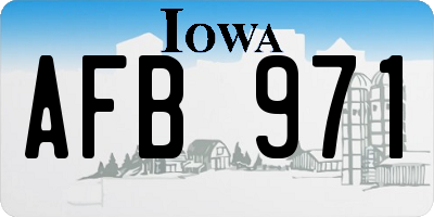 IA license plate AFB971