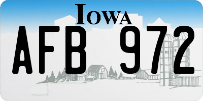 IA license plate AFB972