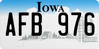 IA license plate AFB976
