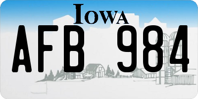 IA license plate AFB984
