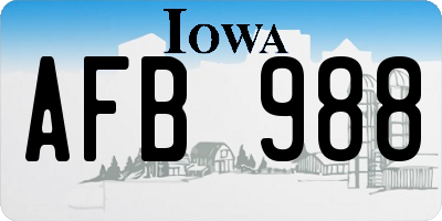 IA license plate AFB988