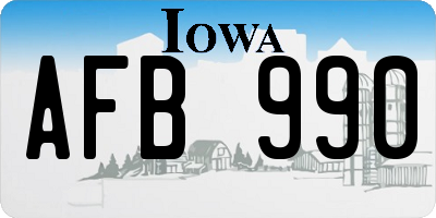 IA license plate AFB990