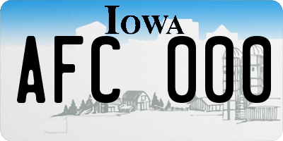 IA license plate AFC000