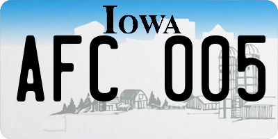 IA license plate AFC005