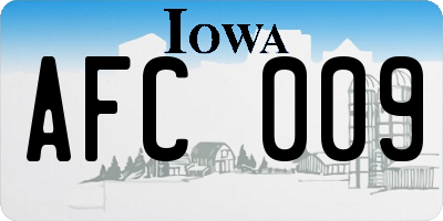 IA license plate AFC009