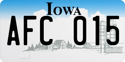 IA license plate AFC015