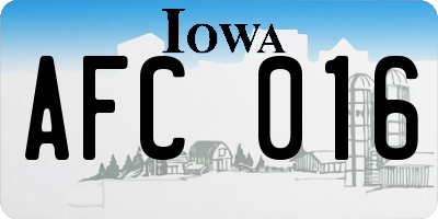 IA license plate AFC016