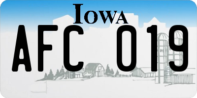 IA license plate AFC019