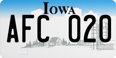 IA license plate AFC020