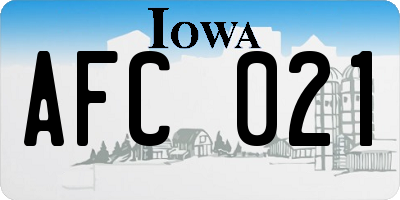 IA license plate AFC021