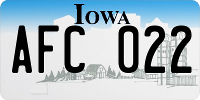 IA license plate AFC022