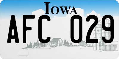IA license plate AFC029