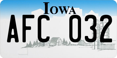IA license plate AFC032