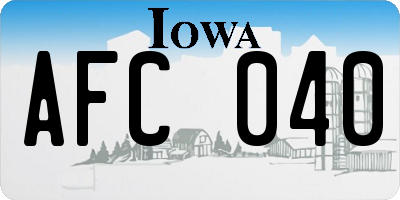 IA license plate AFC040