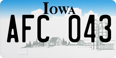 IA license plate AFC043