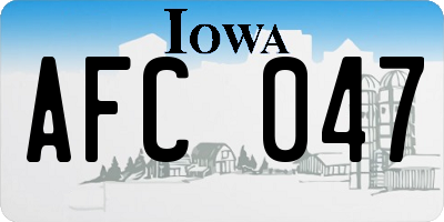 IA license plate AFC047