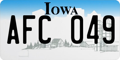 IA license plate AFC049