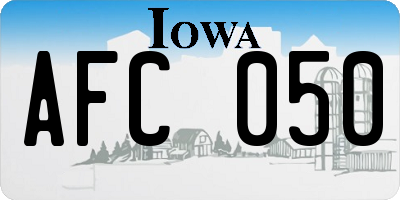 IA license plate AFC050